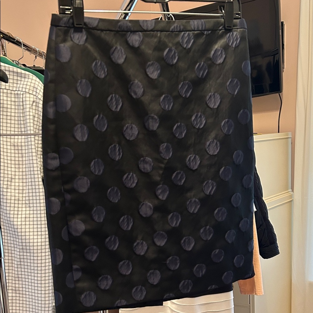 J. Crew Factory Black and Navy satin Pencil Skirt